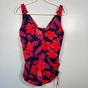 Lands’ End Underwire V Neck Tankini 14 Kauai Floral